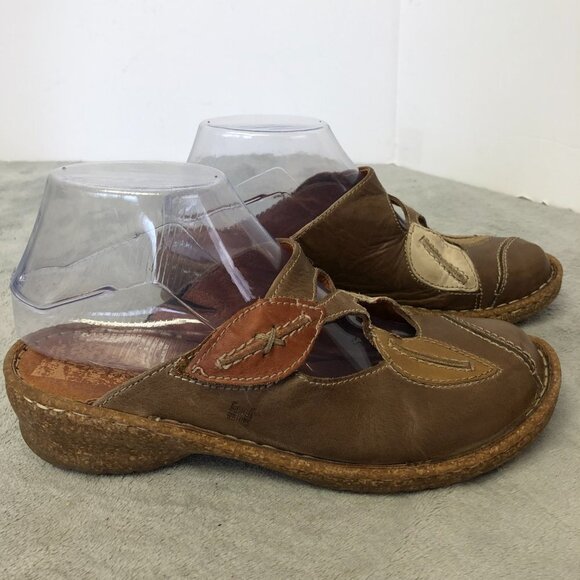 Josef Seibel Brown Leather Slip On Mules Size 38 (7.5 US) - Picture 2 of 16